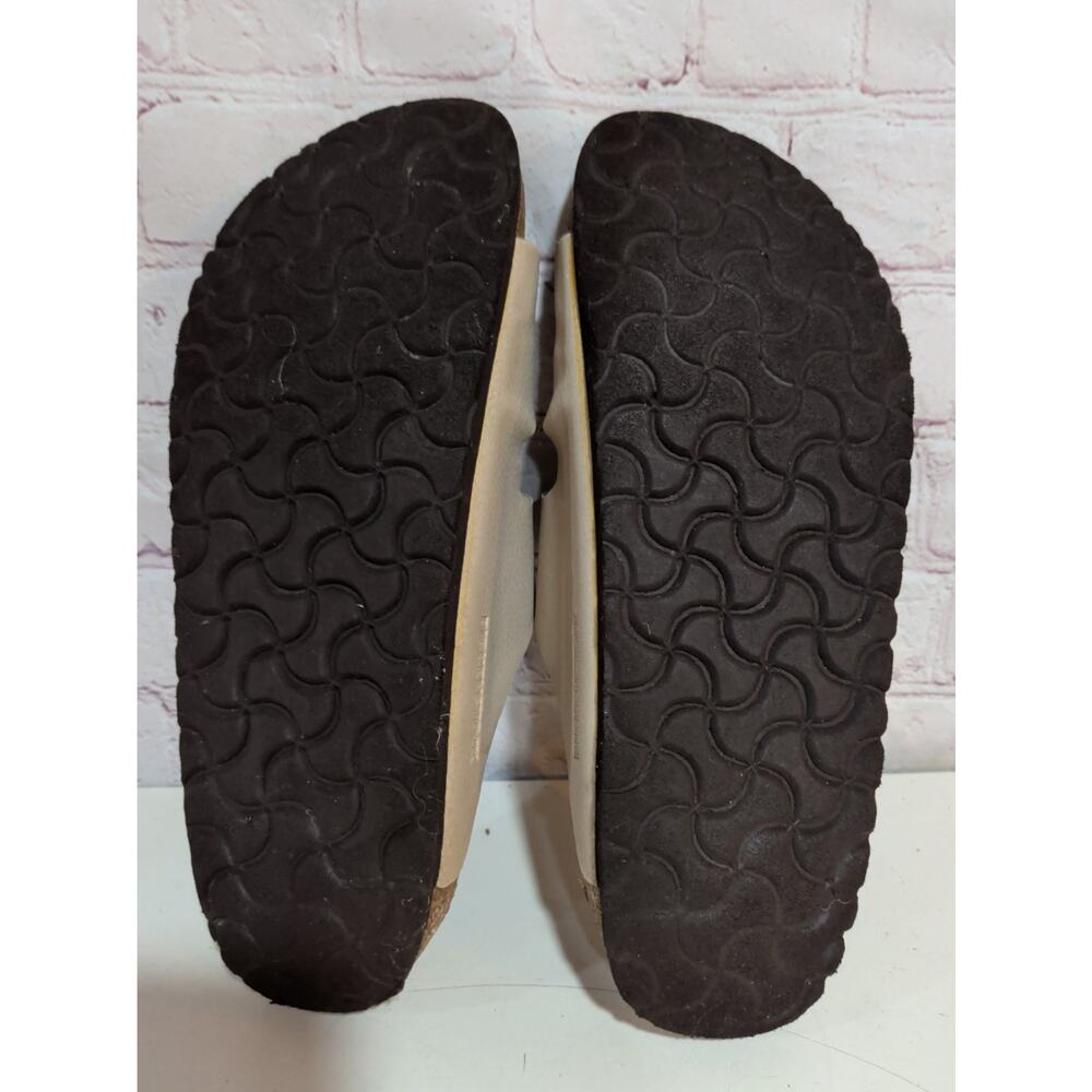 Birkenstock Arizona Ecru Birko Flor Aztec Sole Sandals Slide Size 38 US 7 Narrow - Picture 5 of 11